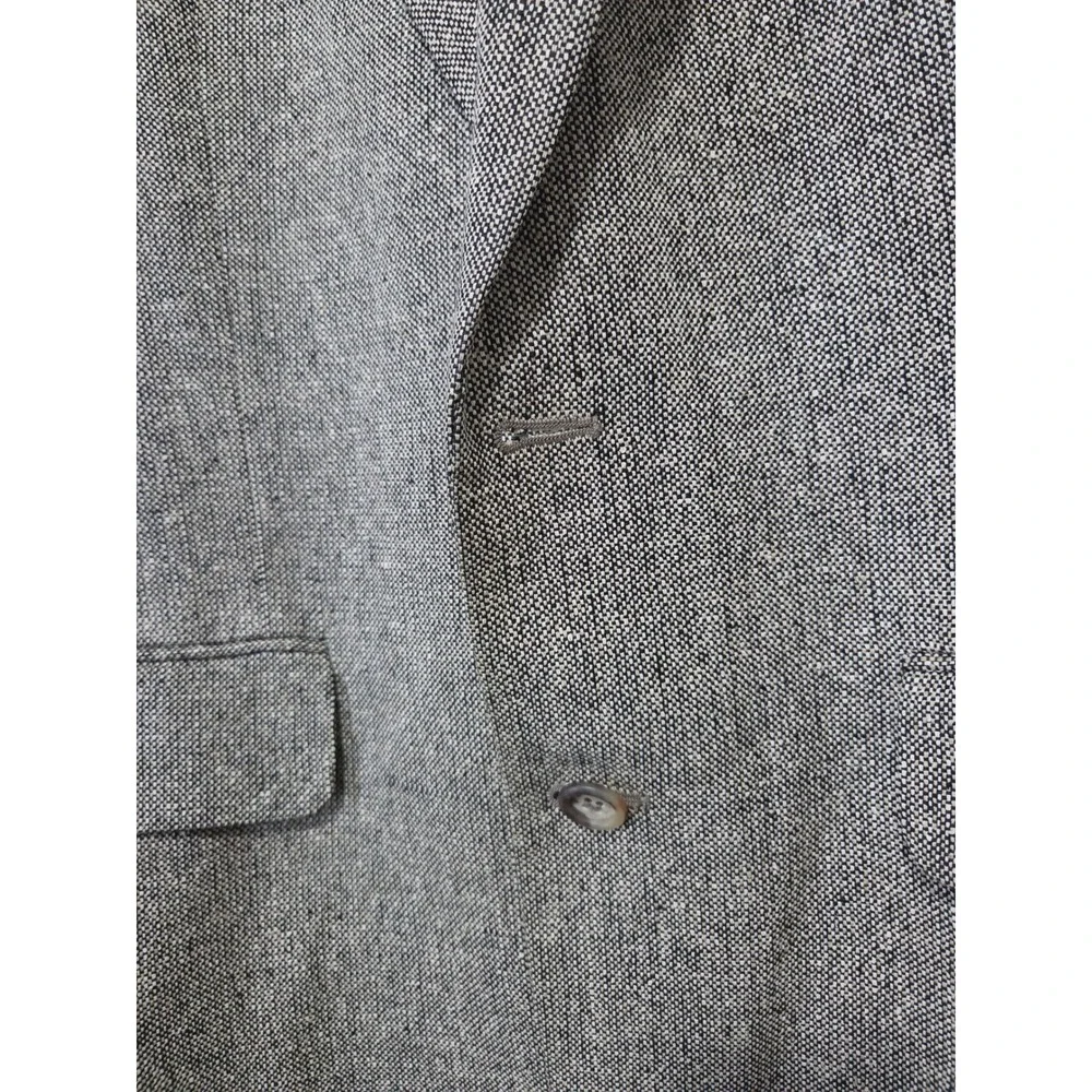 Deansgate Mens 40R Silk Blazer Sport Coat Grey‎ Tweed 2 Button Made in Lithuania